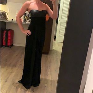 Boutique long strapless black dress